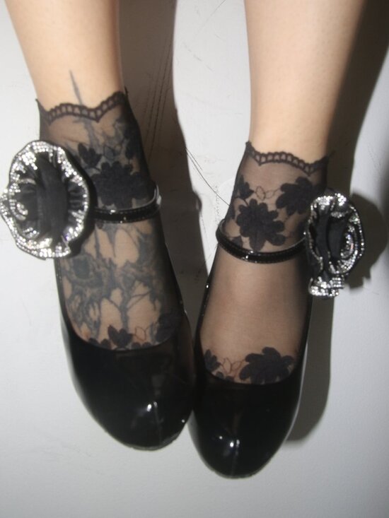 Shoes - Black Patent Mary Jane High Heels.